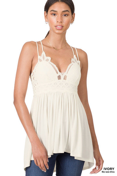 Lola Crochet Lace Cami - Plus