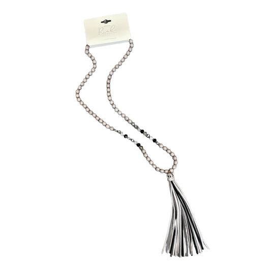 Yvonne Beaded Necklace w/ Leather Tassel