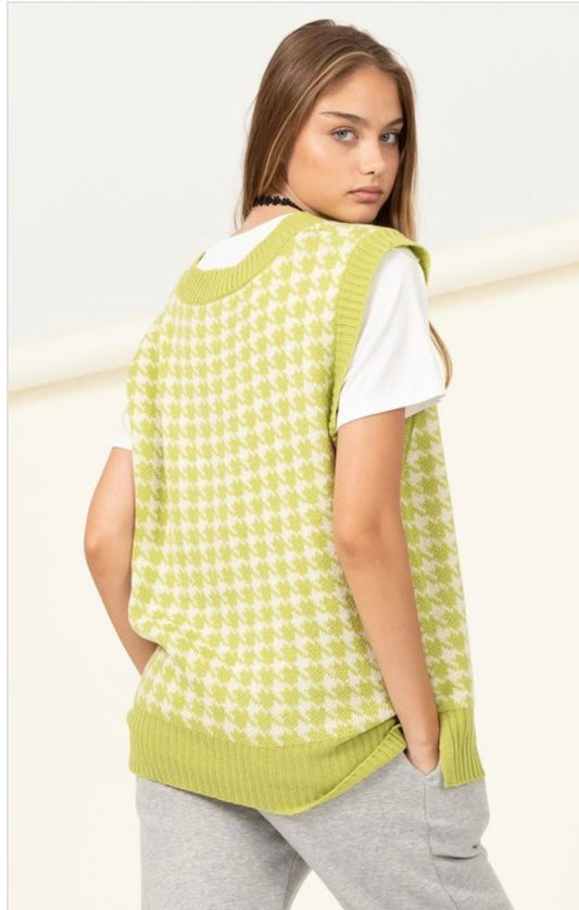 Abby Houndstooth Sweater Vest