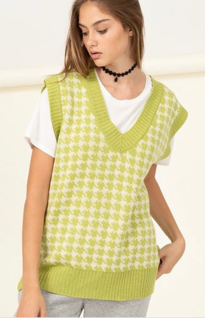 Abby Houndstooth Sweater Vest