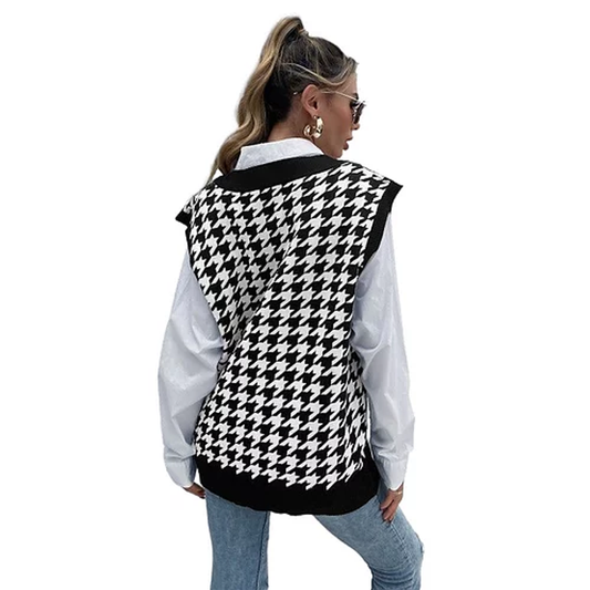 Whitney Houndstooth Sweater Vest